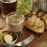 close up photograph of toasted bread with pate